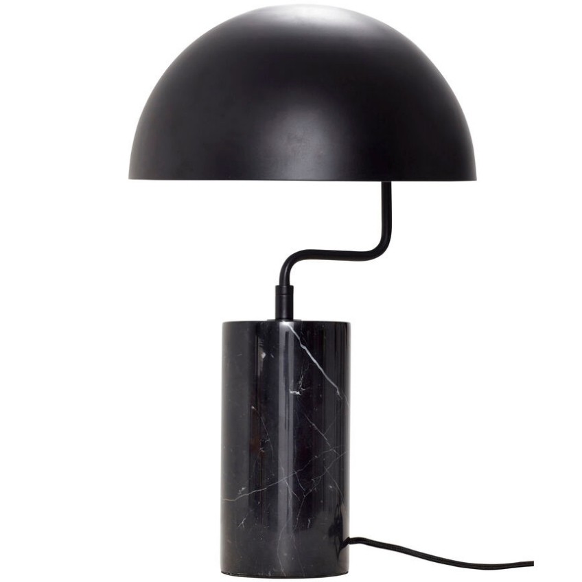 Černá kovová stolní lampa Hübsch Poise 48 cm