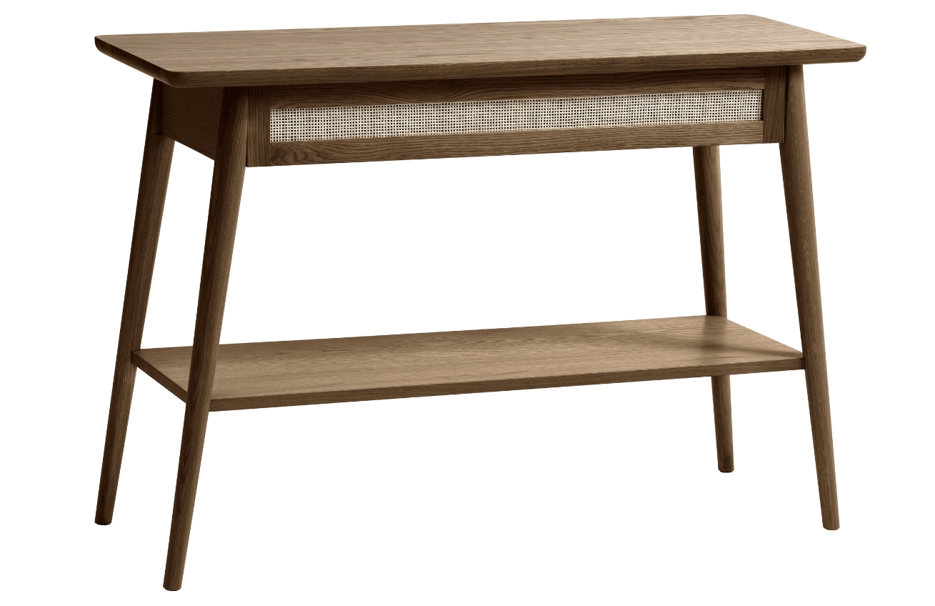 Tmavě hnědý dubový toaletní stolek Unique Furniture Barrali 110 x 40 cm