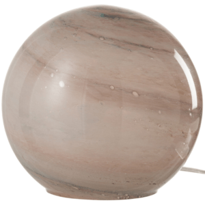 Růžová skleněná stolní lampa J-line Planet 20 cm