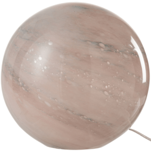 Růžová skleněná stolní lampa J-line Planet 31 cm