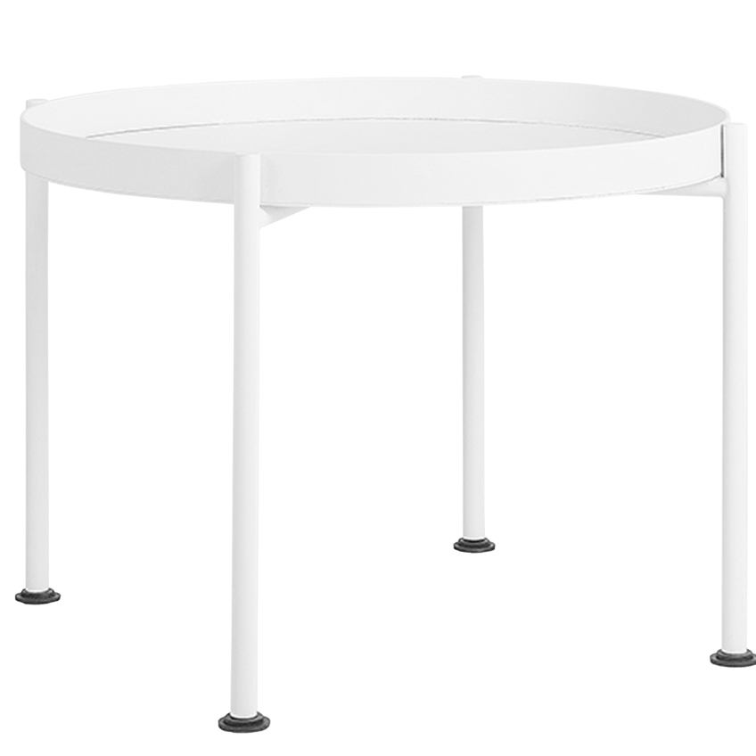 Nordic Design Bílý kovový konferenční stolek Nollan II 60 cm